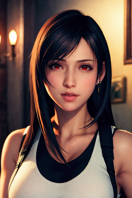 3978521931-3187489594-ff7r style, tifa lockhart,__1girl, solo, long hair, earrings, jewelry, red eyes, black hair, looking at viewer, realistic, blurr.png